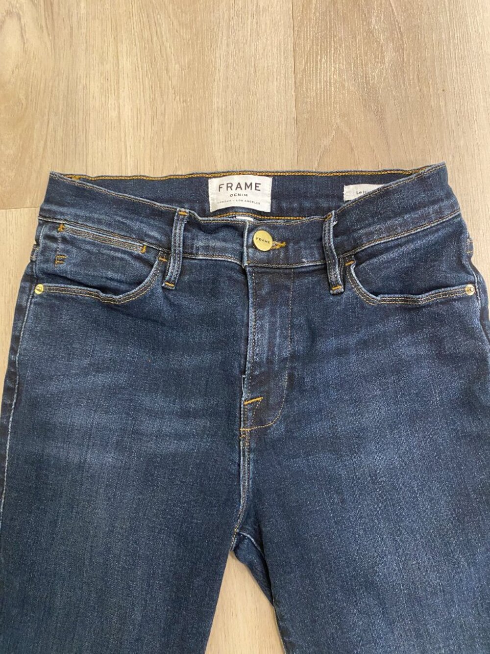 FRAME Le High Skinny Jeans Dark Wash High Rise Stretch 25 - Picture 7 of 12